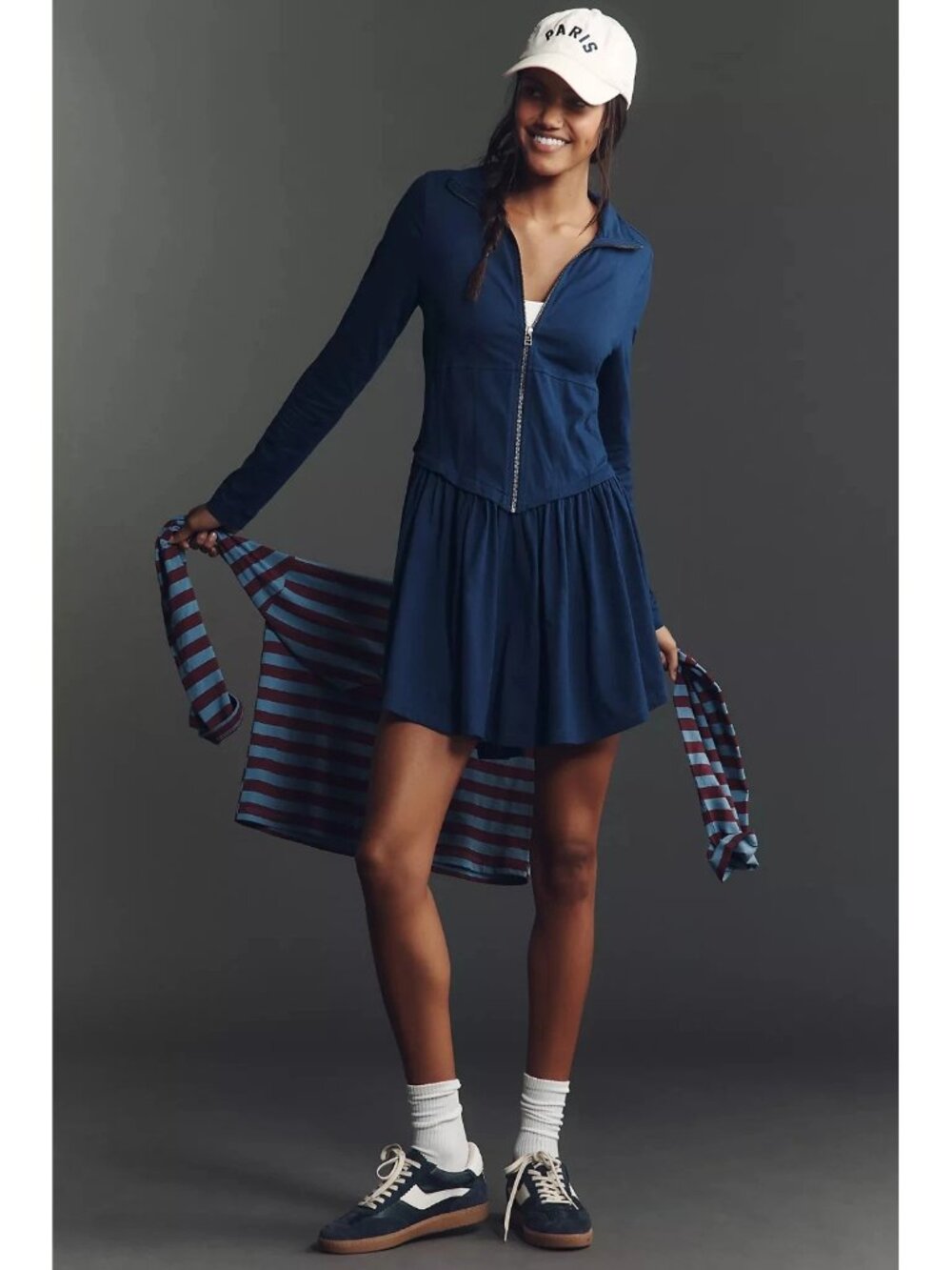 Daily Practice By Anthropologie Taylor Long-Sleeve Zip-Front Mini Dress M 284599